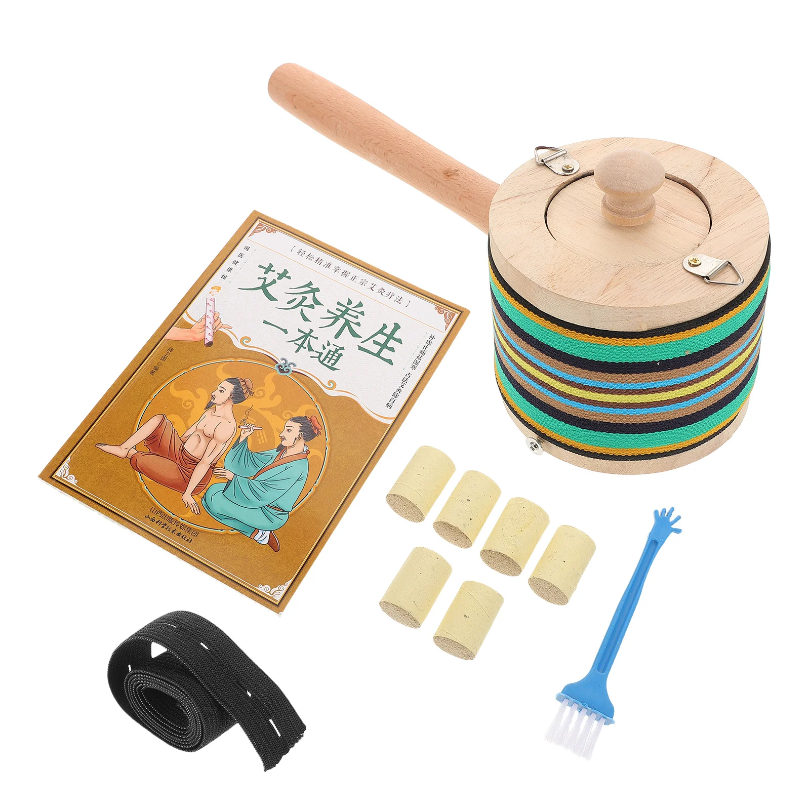 

1 Set Handheld Smokeless Moxibustion Box Wood Design For Full-Body Care Portable Moxa Stick Holder Natural Aroma Moxibustion Kit