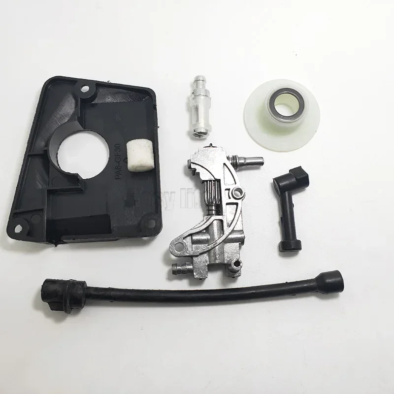 Oil Drive Pump Worm Gear Kit para motosserra chinês, Tampa Oil Filter Pipe, 4500 5800 45CC 52CC 58CC