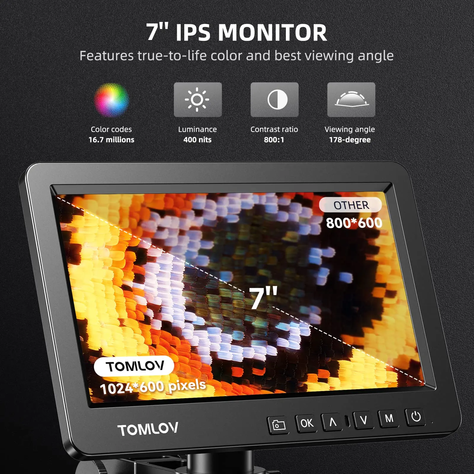 Imagem -02 - Tomlov Dm209 Lcd Digital Microscópio Eletrônico Hdmi 26mp 1200x Amplificação Contínua Lupa Ferramenta para Solda Pcb