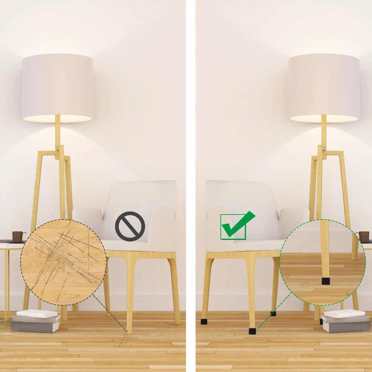 

20Pcs Table Feet Protectors Soft Chair Leg Covers Anti Scratch Pads for Hardwood Laminate Floors Table Feet Covers