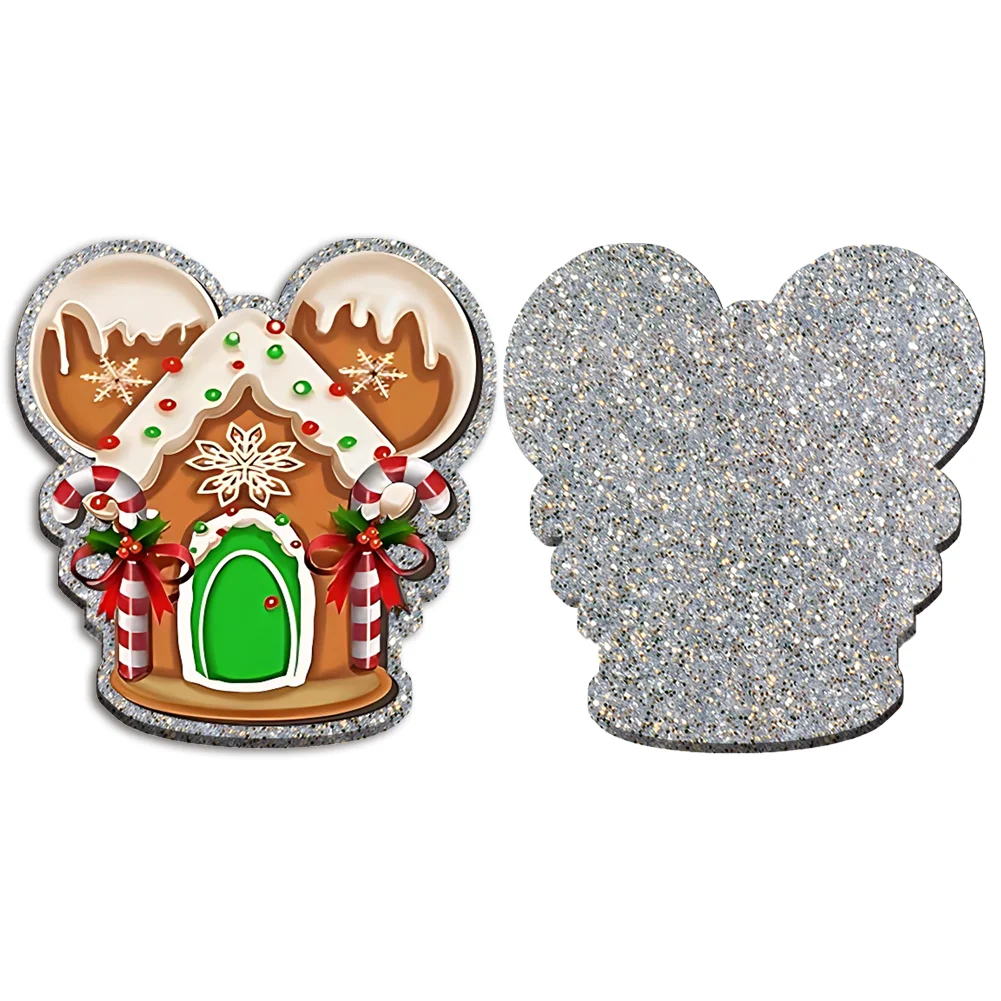 

50mm Christmas Cute Cartoon Glitter Acrylic Cabochons for DIY Ornaments Xmas Tree Decor Shoe Phone Case Handmade Craft Supplies