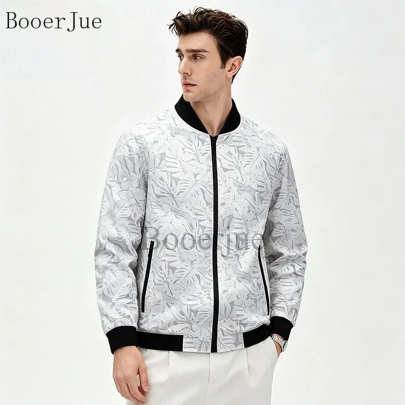 2026 Dark Embossed Pattern Baseball Style Jacket Men Stand Collar Business Casual Top Outdoor Camping Fishing Sports Daily Wear