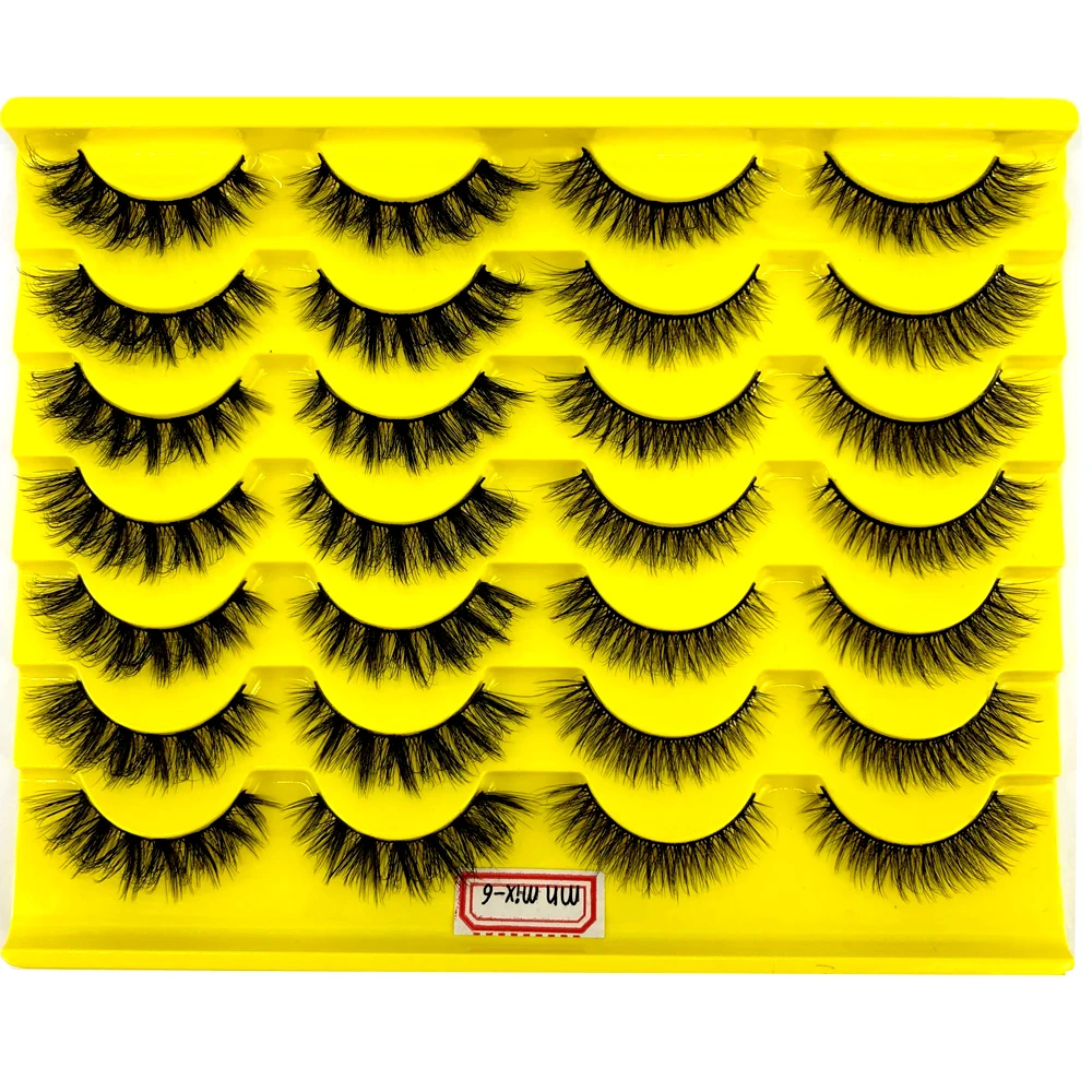 2022 HBZGTLAD ใหม่14/16คู่3D Faux Mink Lashes ขนตาปลอมธรรมชาติ Dramatic Volume Lashes ตัวต่อขนตาแต่งหน้า