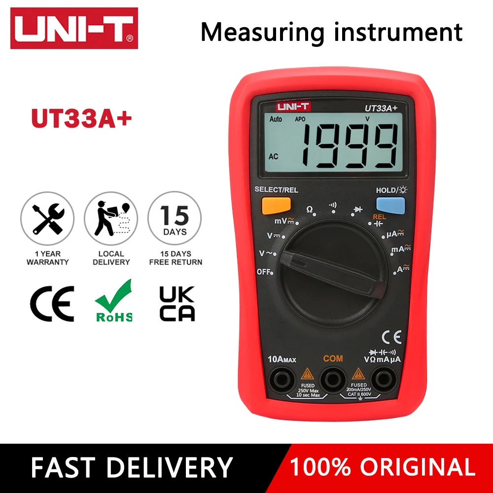 

UNI-T UT33A Plus Pocket Multimeter Voltmeter Professional Resistance Measure Multi Meter Accessory Digital Ammeter