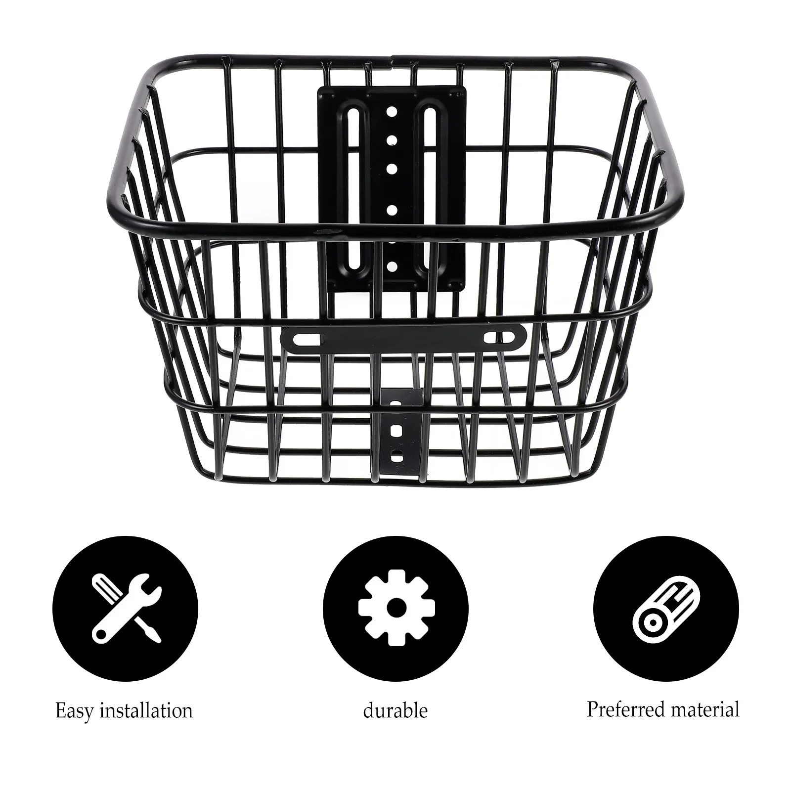 

Handlebar Basket for Bike Front Folding Storage Container Heavy Duty Metal Wire Construction Portable Compact for Leisure