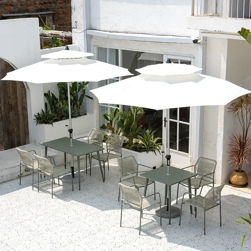 Balcony Garden Outdoor Furniture Leisure Waterproof Sunscreen Rattan Dining Table and Chair Combination Two sets of approval