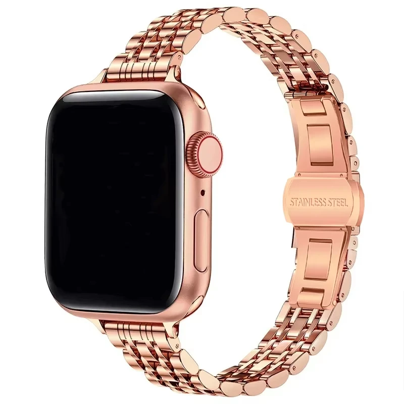 Roestvrij stalen band voor Apple Watch Ultra 2 Band 49 mm 42 mm 46 mm Metalen armband iWatch-serie 10 9 8 7 6 5 4 3 Dames 45 mm 41 mm