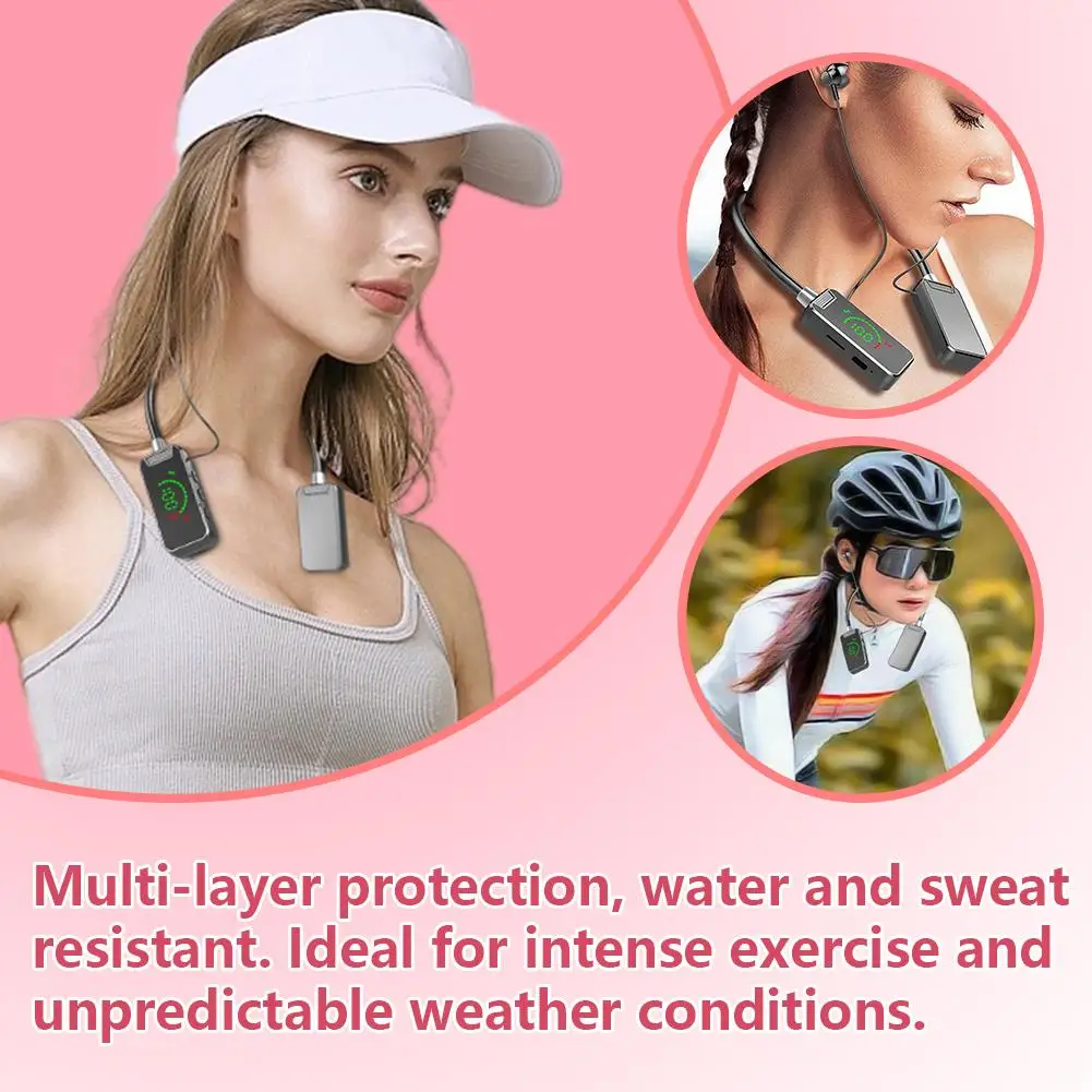 Waterproof Wireless Neckband Bluetooth Headphones With Card Sound Streaming Singing Display Earphones Suitable Live E1j6