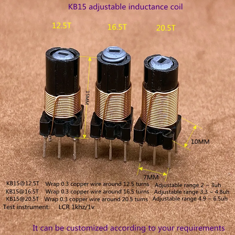 Five high-frequency radio plastic skeleton coils adjustable core inductors