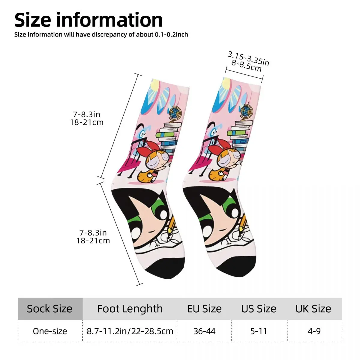 Girls Kawaii Socks Sports Cartoon Pattern Socks