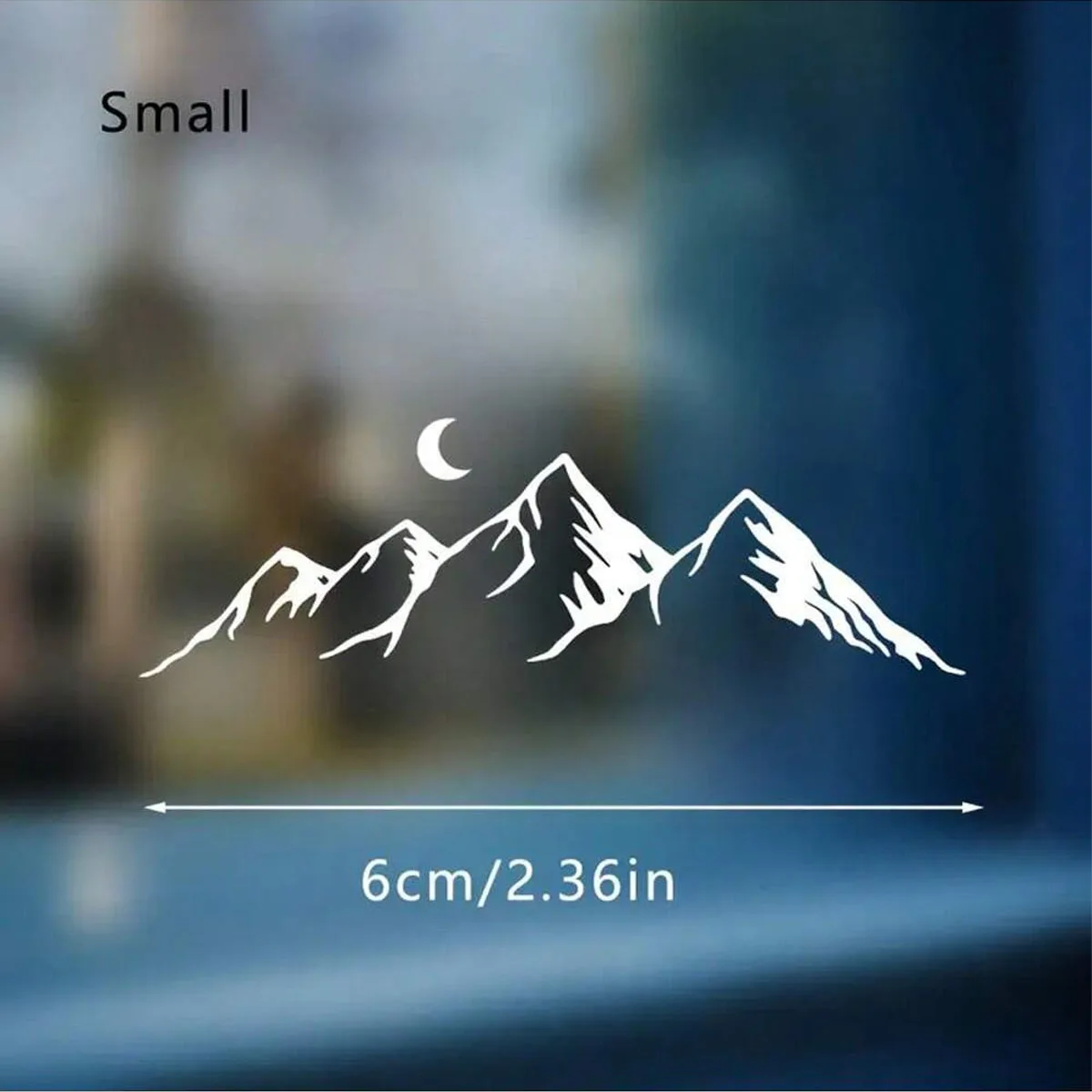 Mountains, Rivers and Bright Moons Personalized Car Stickers, Natural Scenery Car Window Decals, Car Rearview Mirror Decoration view 3