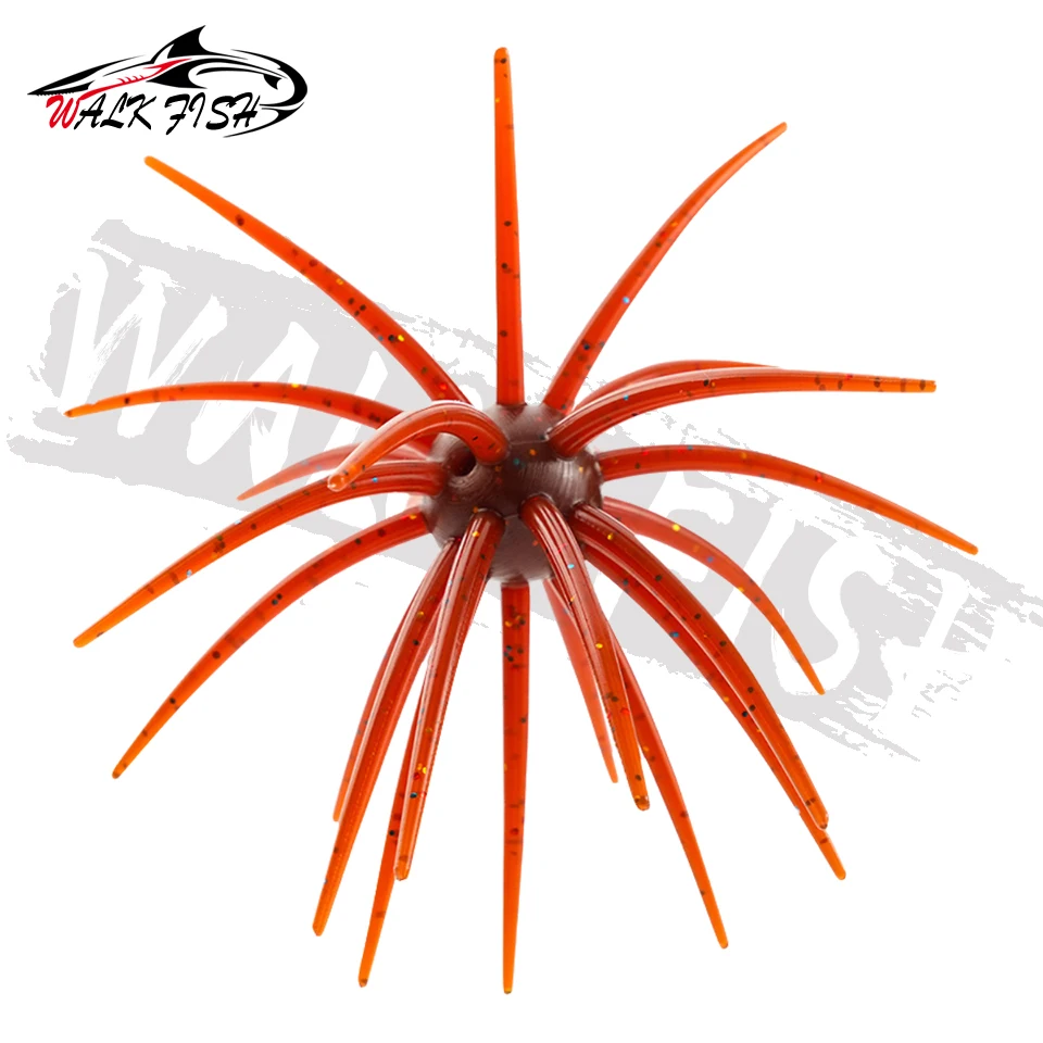 WALK FISH 3 Stück 110mm 9g Seeigel-Angelköder TPE Weichköder Silikonköder für Brassen, Seebarsch, Forelle, Mandarinfisch, Tilapia, Süßwasser – Detail 19