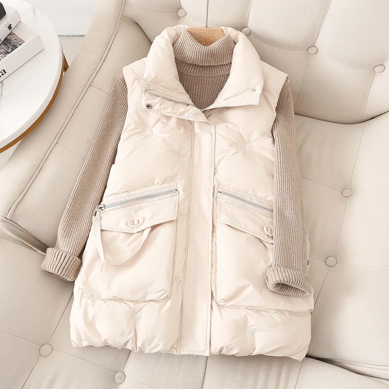 

2026 Autumn Winter Women's New Down Cotton Vest Coat Short Glossy Female Disposable Casual Jacket Majia Overcoat