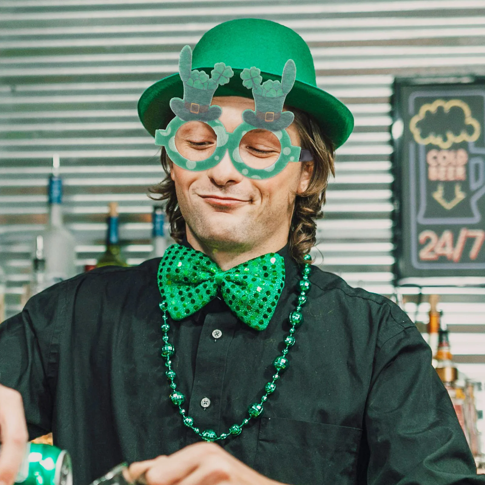 

St Patricks Day Shamrock Glasses Party Eyewear Festive Festival Glasses Photo Props Decoration Accessories Party Eyewear