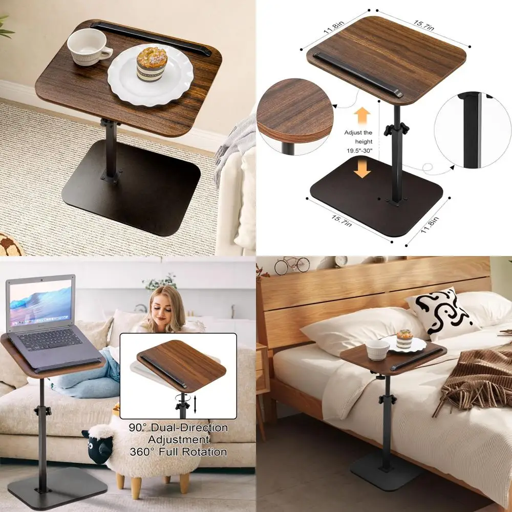 

Регулируемый поворотный поднос для ноутбука для дивана, кровати или кресла — портативная многоугольная подставка под под подлокотник (15,7x11,8) с 360° ° Роти