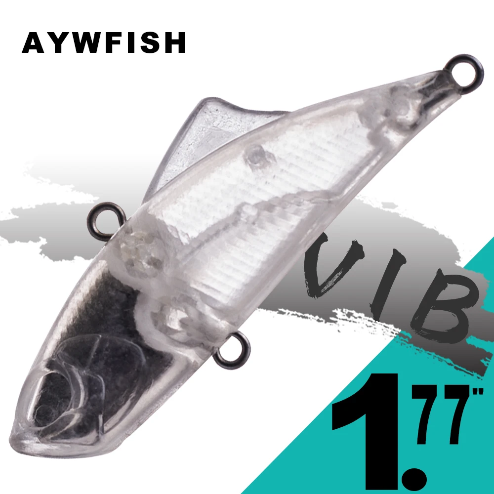 

AYWFISH 100PCS Lipless Crankbait Wobbler Unpainted VIB Bait 4.5CM 5.3G Fishing Lures Blanks Hard Plastic Micro Vibration DIY