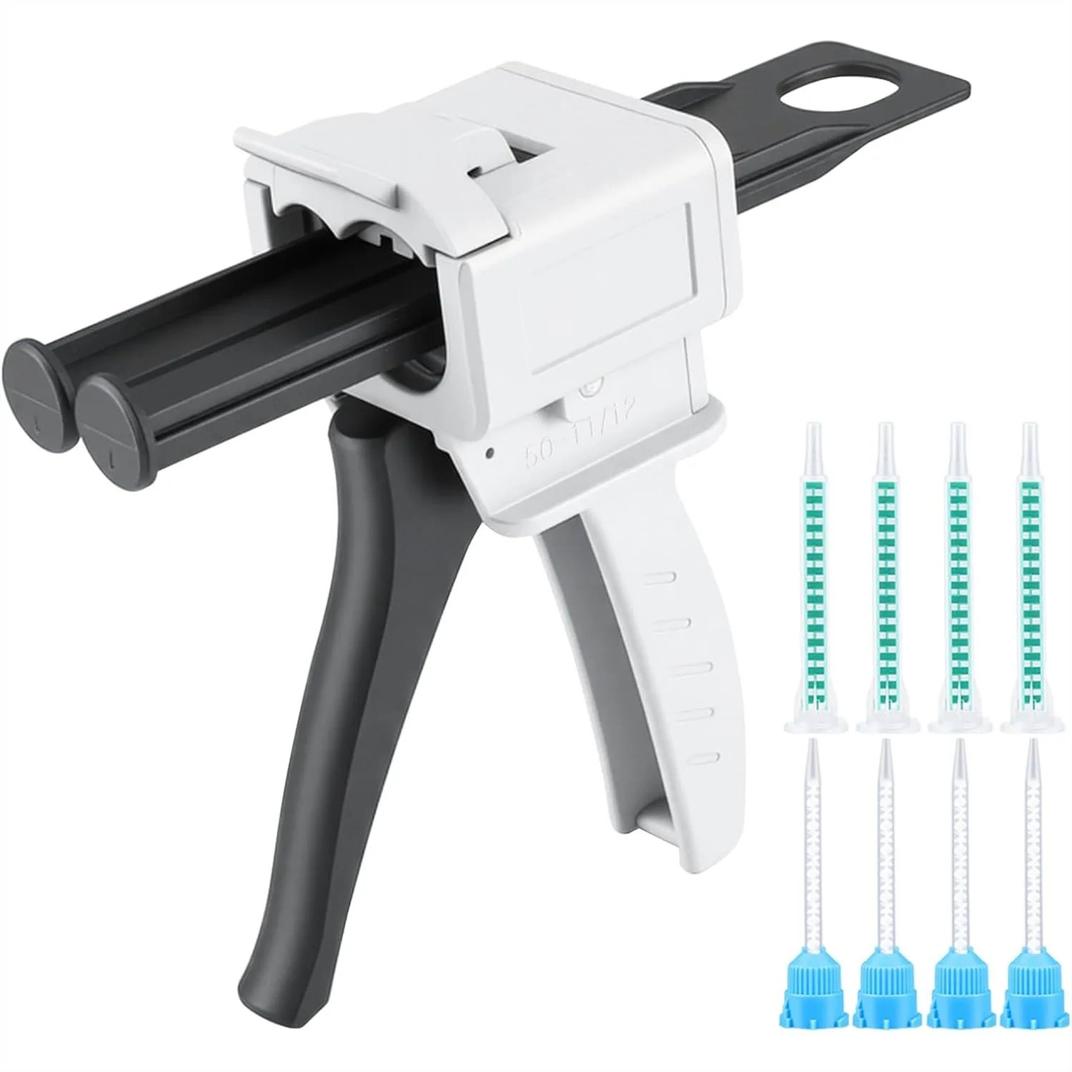 

50ml Two-Component Epoxy Glue Gun for 1:1/2:1 Double Cartridges with 8 Mixing Nozzles