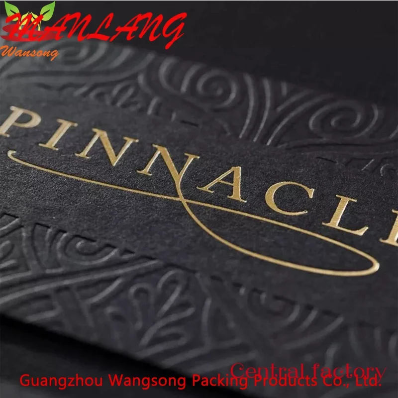 Custom  Luxury custom square embossed uv stamping matte black business card printing, paper visiting color cards