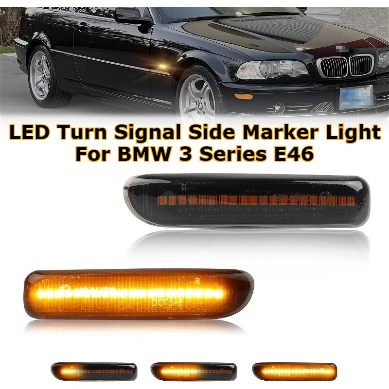 LED Turn Signal Side Marker Light For BMW 3 Series E46 Sedan Coupe Wagon Convertible 1997 1998 1999 2000 2001