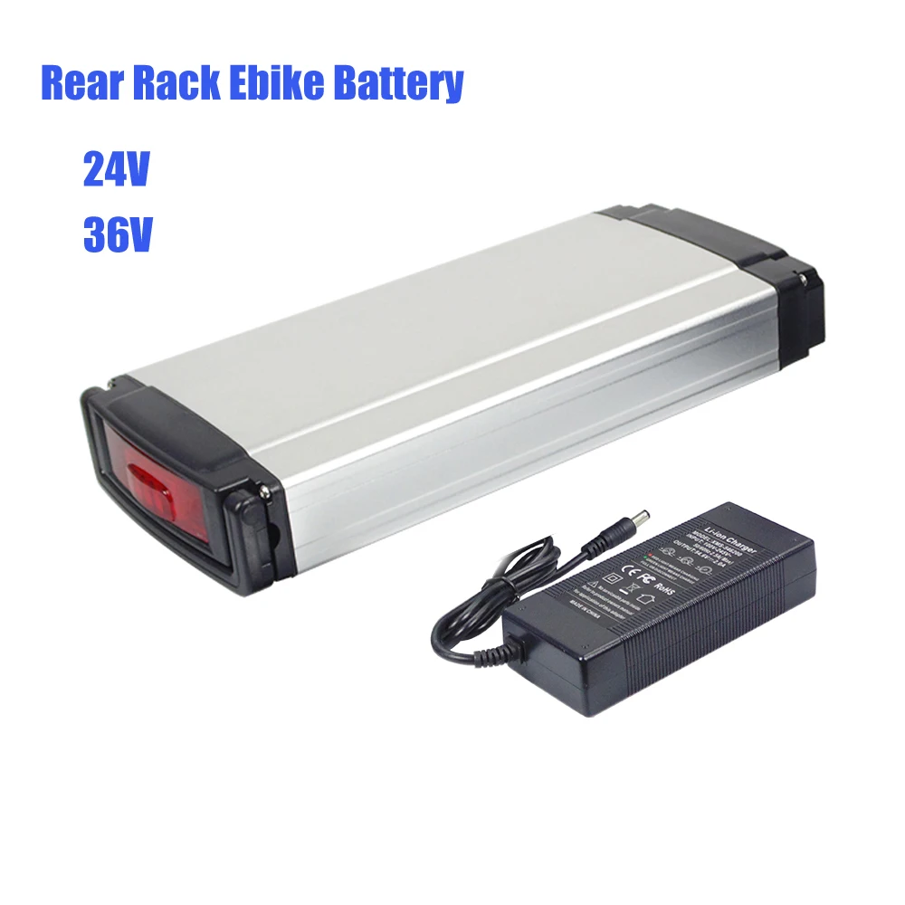 

24V 10.4Ah 15Ah Rear Rack Electric Bicycle Replacement Battery 36V 10.4Ah 12Ah Foldable Electric Bike Rear Carrier Batterie250W
