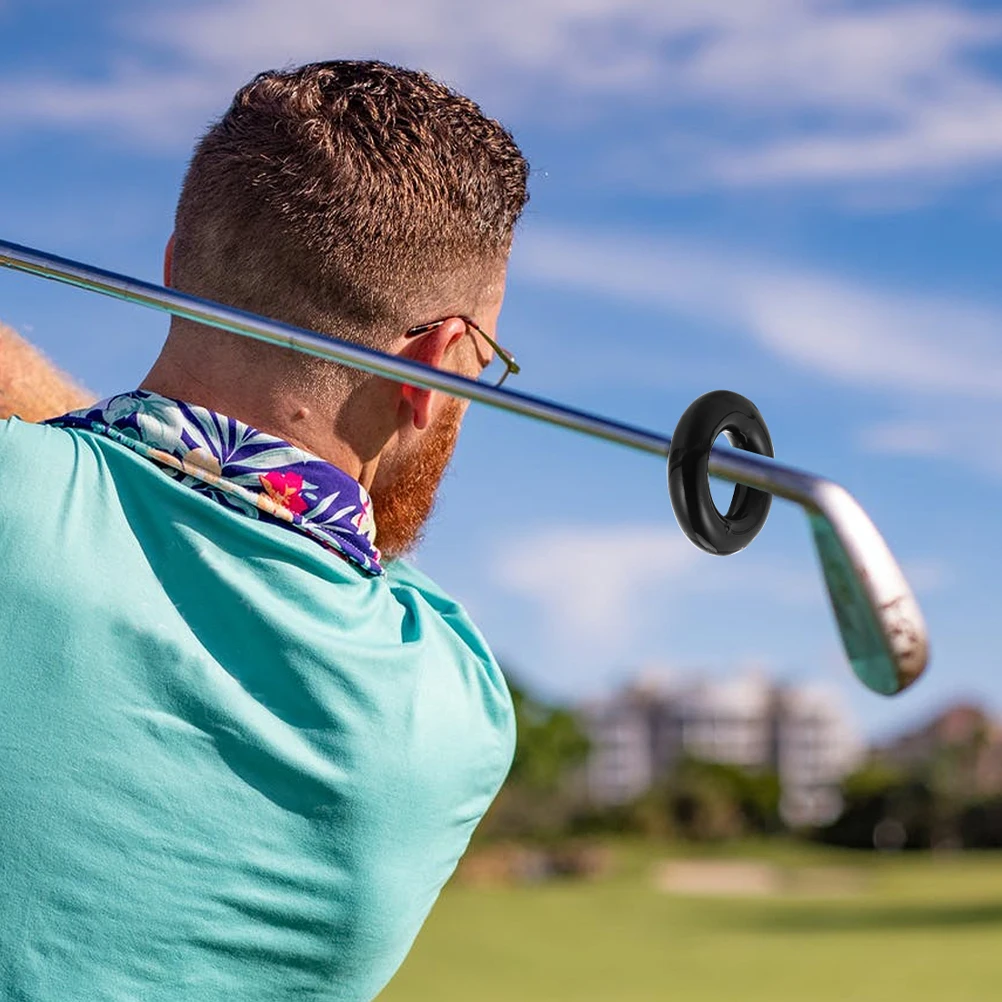 

2pcs Golf Practice Rings Club Weight Swing Trainer Accessories Black Beginner Aid Stability Muscle Training Golf Equipment