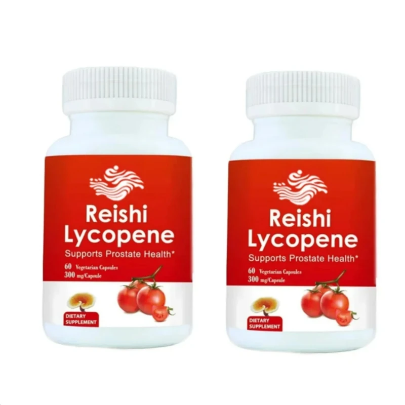 100mg Organic Rich Lycopene Supplement 60 Capsules Containing 200mg Ganoderma Lucidum Mushroom for Cellular Macular Support