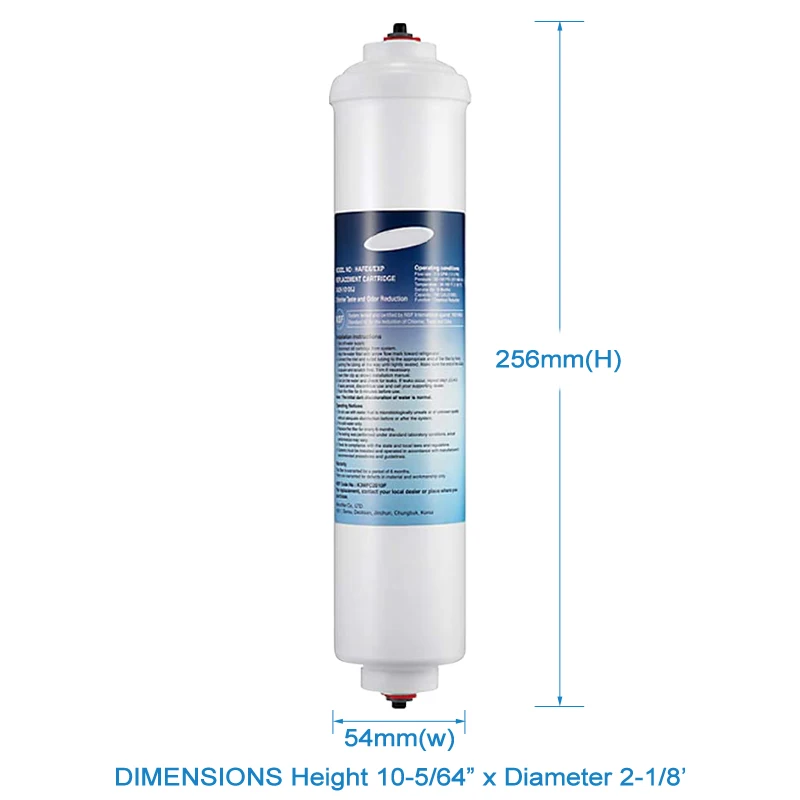 Water Filter for Refrigerator, NSF Certified Brand, Genuine Samsung DA29-10105J, Inline Water Filter for AquaPure Plus HAFEX EXP