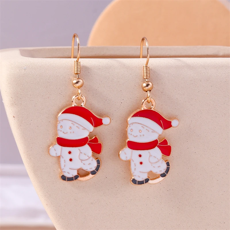 Mode handgemachte gestrickte Weihnachtsmütze Tropfen Ohrringe für Frauen Mädchen Neujahr Party Urlaub Schmuck Dekoration – Detail 11
