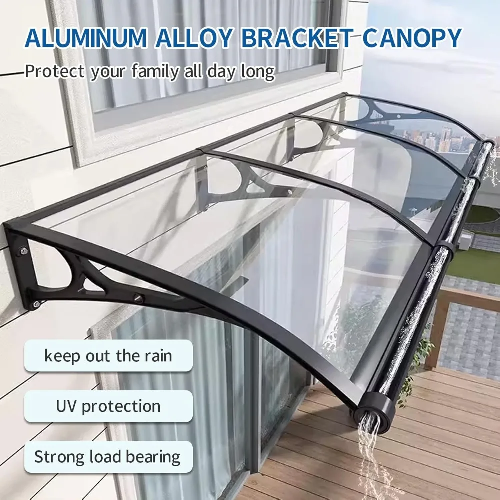 

Door Awnings Exterior, Polycarbonate Cover Awnings for Doors Entrance, Awning for Door Window Exterior with Aluminum Bracket