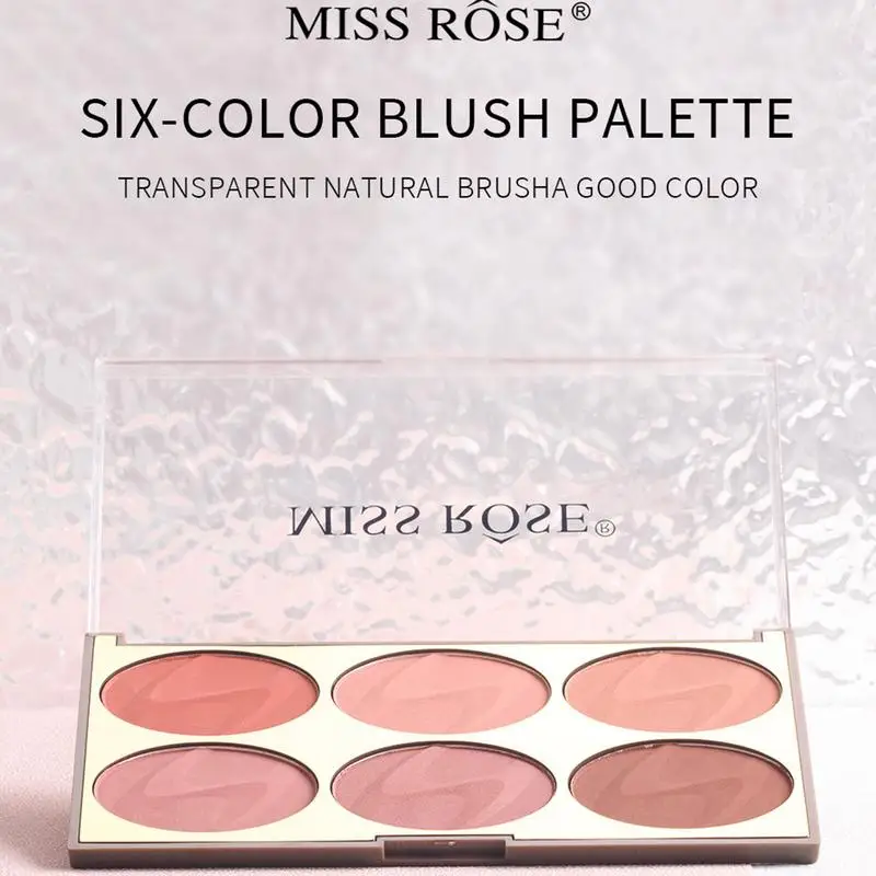 Professional Face Blush Paleta, Blush Em Pó, Matte Mineral, Face Beauty, Maquiagem Cosmética, Blush, Contorno e Beleza, 6 Cores