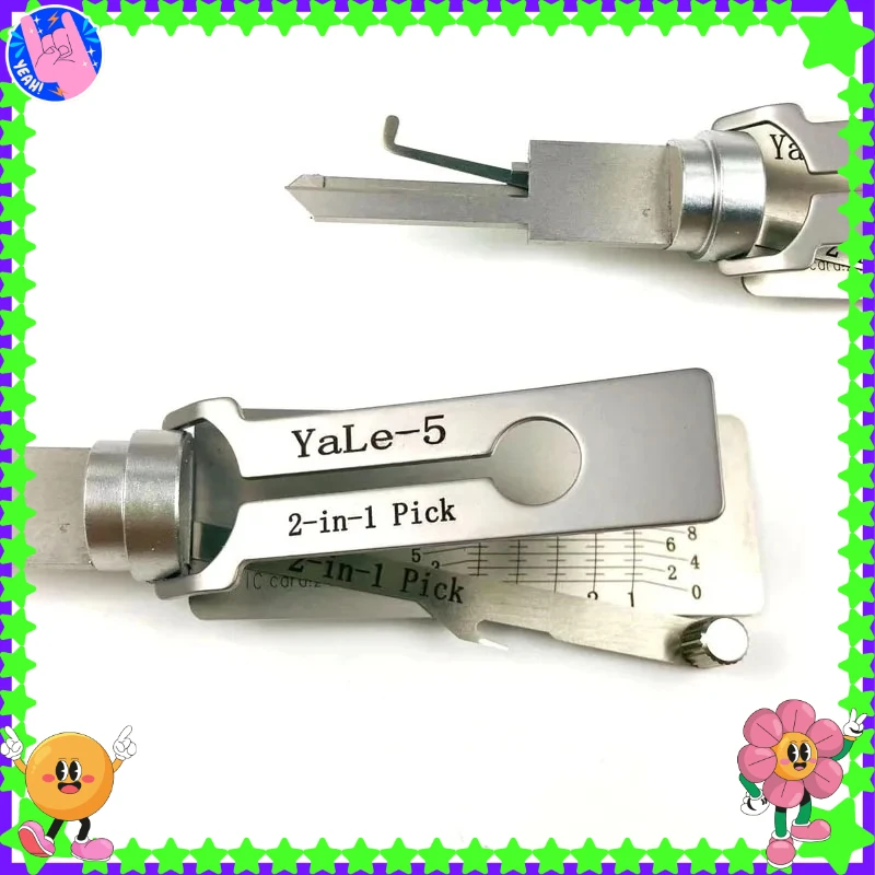 Yale-6 Yale-5 CISA-5 Tools for Cylinder Lock for Italy CISA1198 Euro Yale244 UK Yale-5 PIN Keyway Lock Picking Kit Lishi 2-in-1