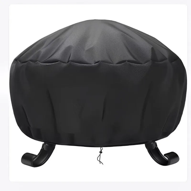 Round Outdoor Fire Pit Cover Thick Oxford Waterproof UV Dustproof BBQ Grill Protector With Drawstring Wholesale view 3