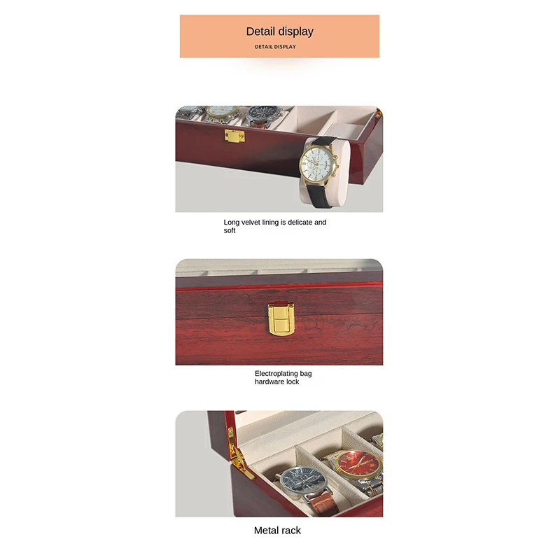 Деревянная коробка для демонстрации часов, роскошная деревянная коробка для часов, коробка для хранения мужских часов, коробка для демонст...