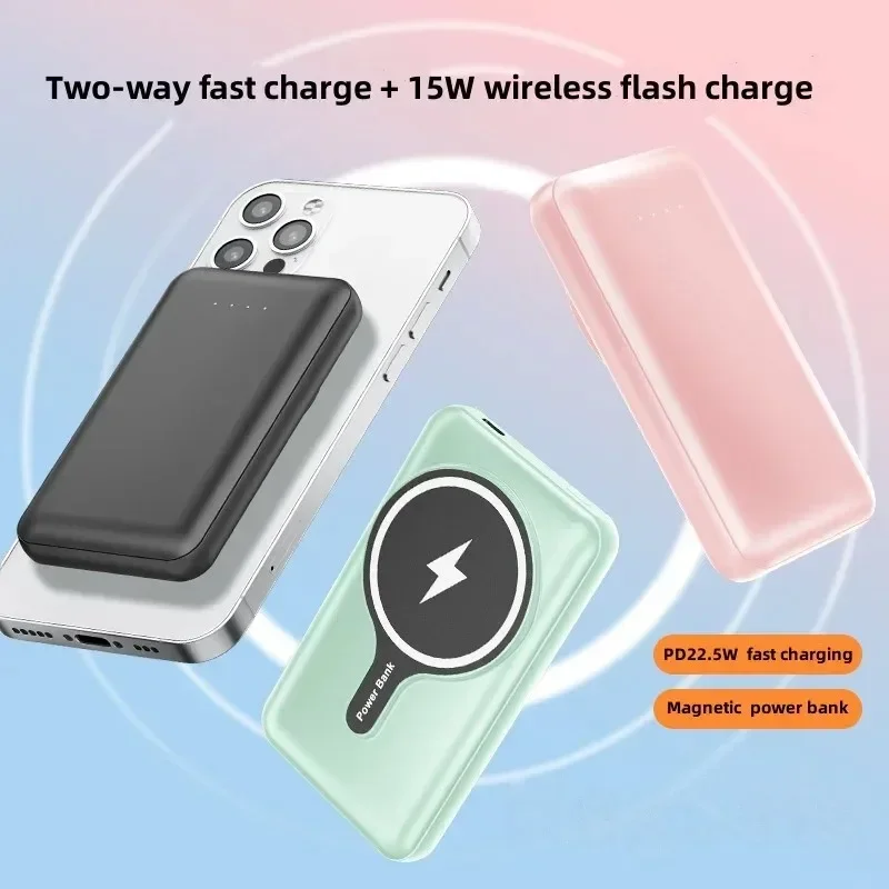 

New 50000mA Magnetic Portable Power Bank 25W Wireless Fast Charger for Magsafe External Battery Charger Cases for iphone Samsung
