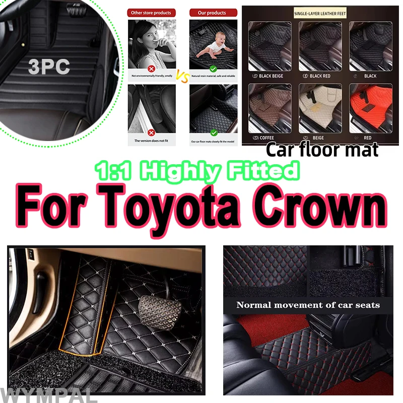 

Luxury Waterproof Car Mats Floor For Toyota Crown Royal Saloon S200 2008 2009 2010 2011 Floor Mats Car Interior Parts Car pads