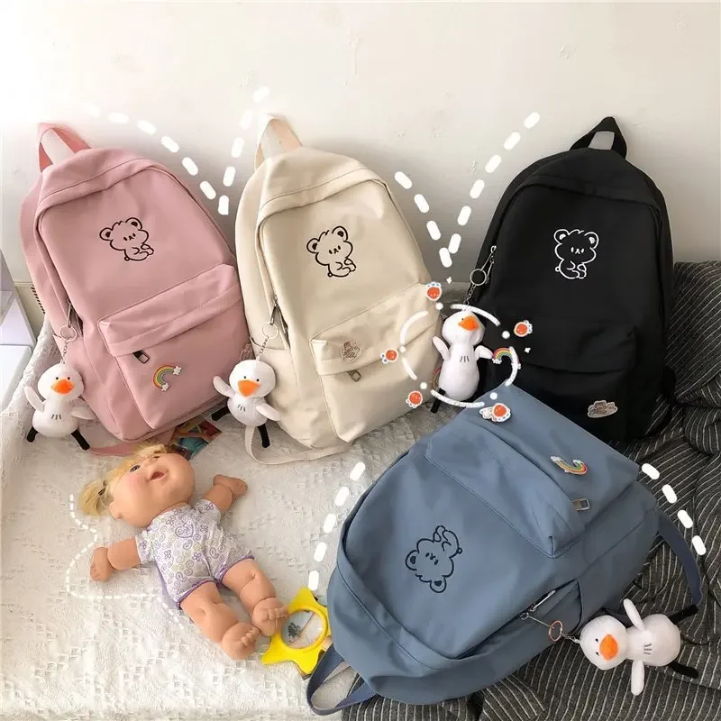 New Fashionable and Minimalist Girls\' Backpack Casual Color Contrast Middle School Student Backpack Female Travel Backpack