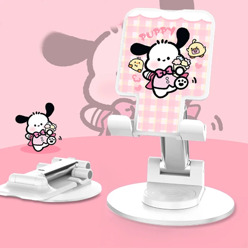 

Sanrio Kawaii Hello Kitty Phone Holder Kuromi Cinnamoroll Anime Cartoon Cute Students Useful Lifting Folding Mobile Phone Holder