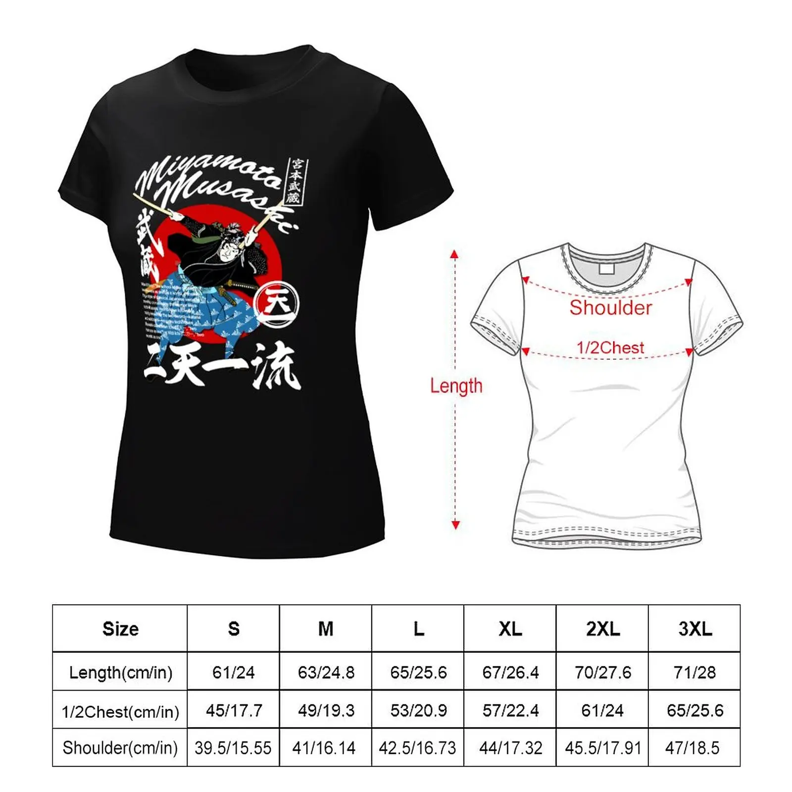 ATIONS-T-shirt manches courtes pour femme, Samurai OVski ata yamPain Musashi Niten Ichi Ryu Katana K/h, médication grande taille