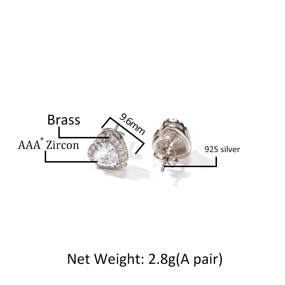 TBTK  Heart Shaped Earring Micro Paved Clear Cubic Zirconia Elegant Simple Earring Luxury Jewelry Gift For Women Girl image 2