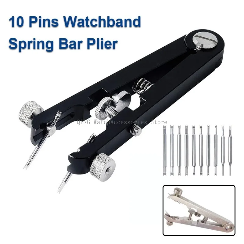 ที่เปิดสายนาฬิกาเปลี่ยน Plier 6825 นาฬิกาสปริงบาร์ Plier ช่างซ่อมนาฬิกาเปลี่ยนถอดเครื่องมือ V-Shaped Adjuster เครื่องมือกําจัด