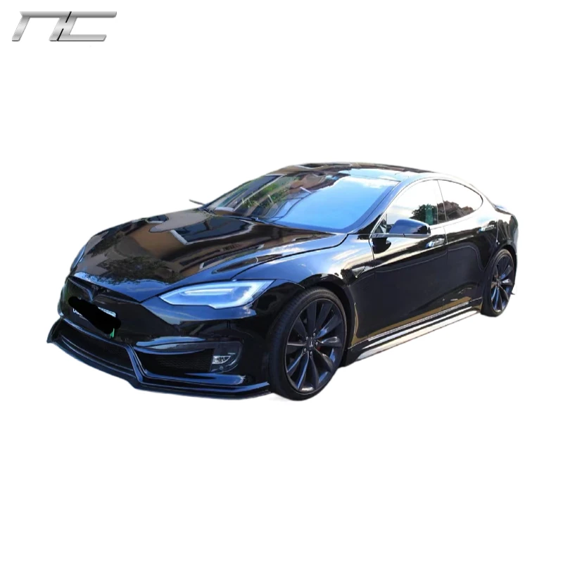 Upgrade To PD Style Fiberglass Front Bumper Front Bumper Lip Rear Bumper Side Skirts Spoiler For Tesla Model S