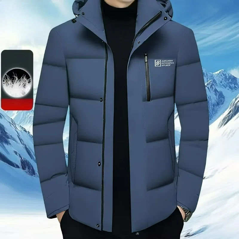 

Мужской пуховик премиум-класса со съемным капюшоном, легкое стеганое пальто для делового отдыха, 202, стильные рабочие толстые теплые зимние куртки