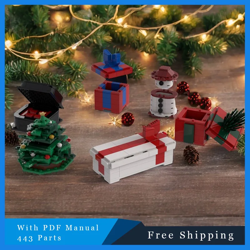 443 pezzi Decorazioni natalizie Tecnologia modulare MOC Popolare Building Block Modello in mattoni Fai da te Set di giocattoli per bambini per adulti Regalo di compleanno