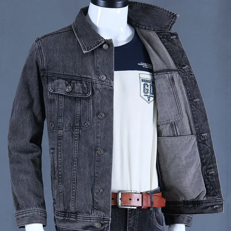 Autumn and Winter 2026 Retro Denim Jacket Men's Korean Slim Trend Handsome Multi-pocket Brand Man Luxury Tooling Jacket Men