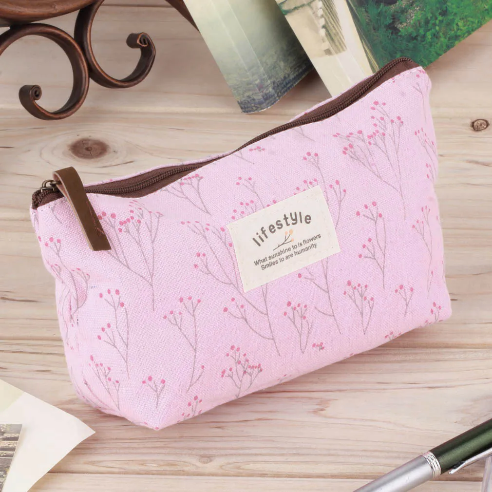 Vintage ดอกไม้เก็บกระเป๋าผู้หญิงกระเป๋าเครื่องสำอางค์หญิงกล่องเครื่องสําอางอเนกประสงค์เดินทางของผู้หญิง Organizer Dropshipping