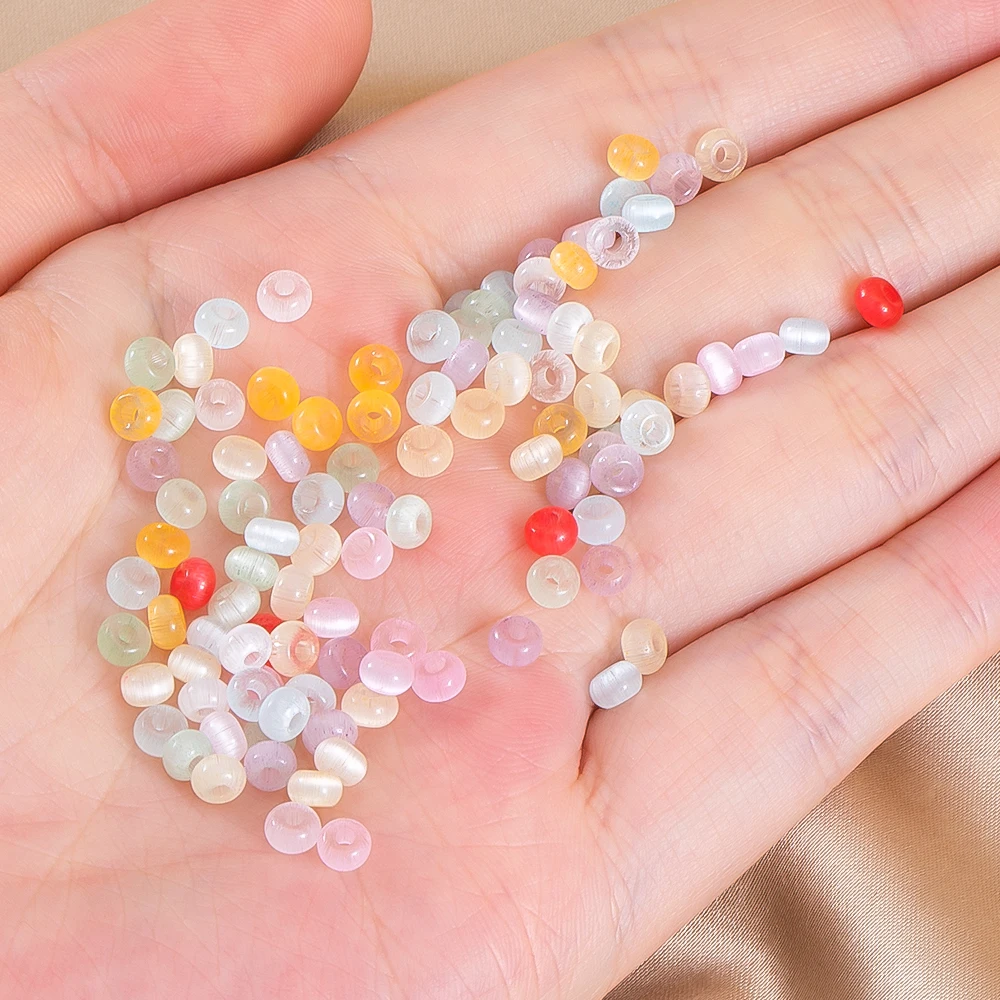 ลูกปัดแก้วคุณภาพสูง 800 ชิ้น ขนาด 4 มม. หลากสี รูปทรงตาแมว สำหรับทำสร้อยคอ DIY อุปกรณ์ทำเครื่องประดับ