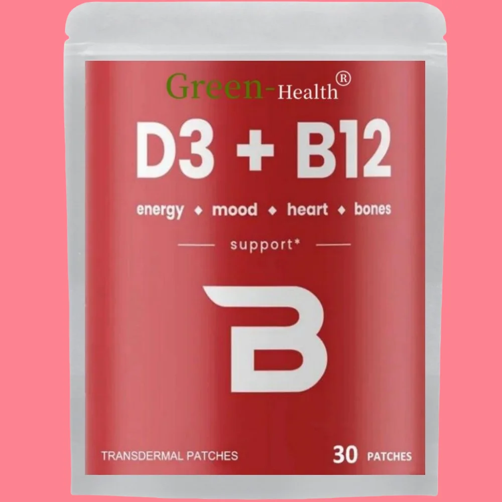 30 Patches Vitamin D3 & Vitamin B12 Transdermal Patches Natural Energy, Mood, Metabolism & Focus