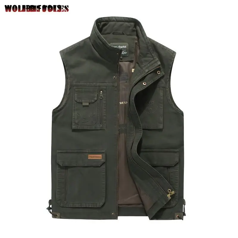 

Tactical Military Vest Men Jackets Jersey Vests Denim Sleeveless Jacket Summer Workwear Mesh Man Plus Size Outerwear Embroidered