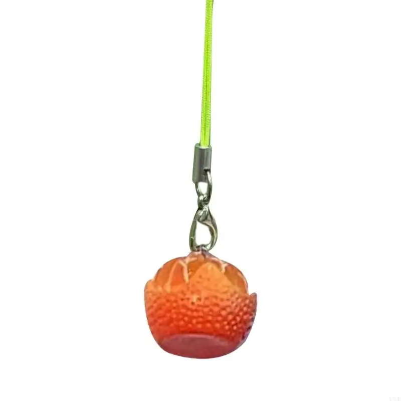 Y4UE Mặt dây chuyền trái cây đáng yêu Móc khóa hình trái cây Dây chuyền điện thoại Trang trí phụ kiện