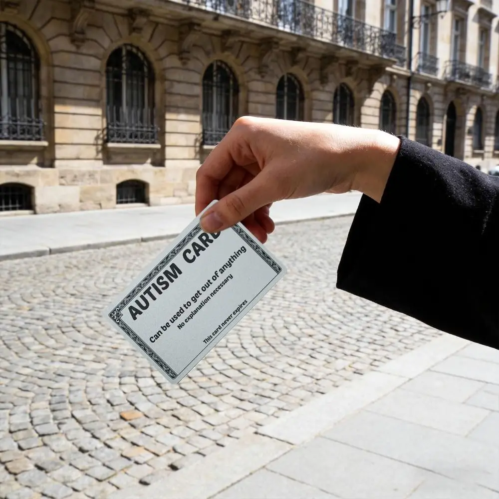 Durable Funny Autism Excuse Card Business Card Sized PVC Material Autism Card Durable Plastic Autism Gifts For Friends